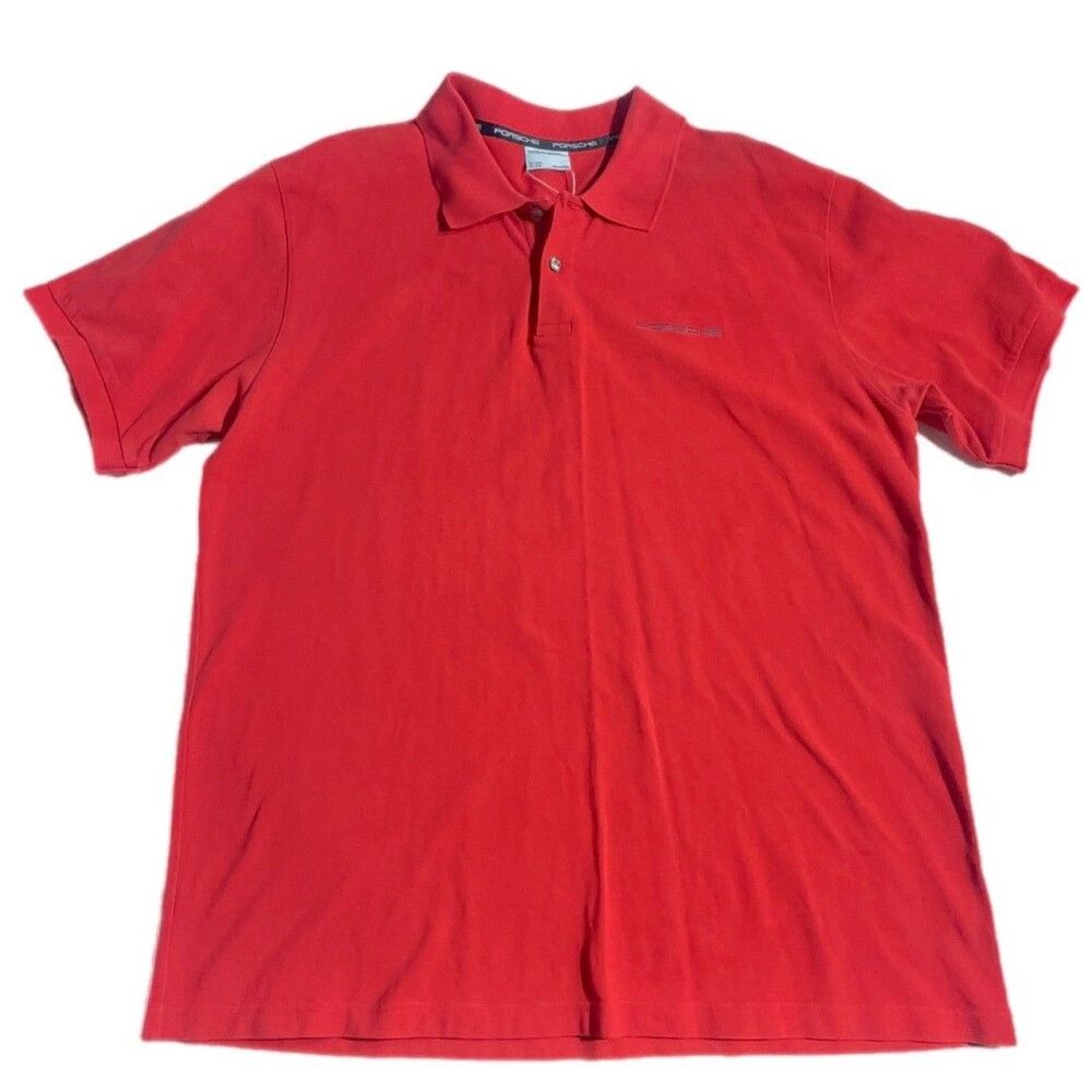 Porsche Design Polo Shirt Mens Size XXL Red Driver's Selection Racing Logo